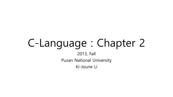 c language chapter 2