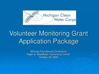 Volunteer Monitoring Grant Application Package