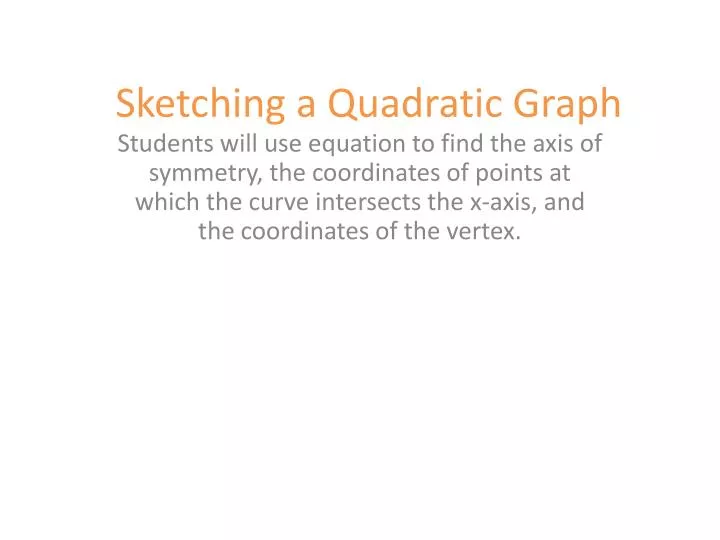 sketching a quadratic graph