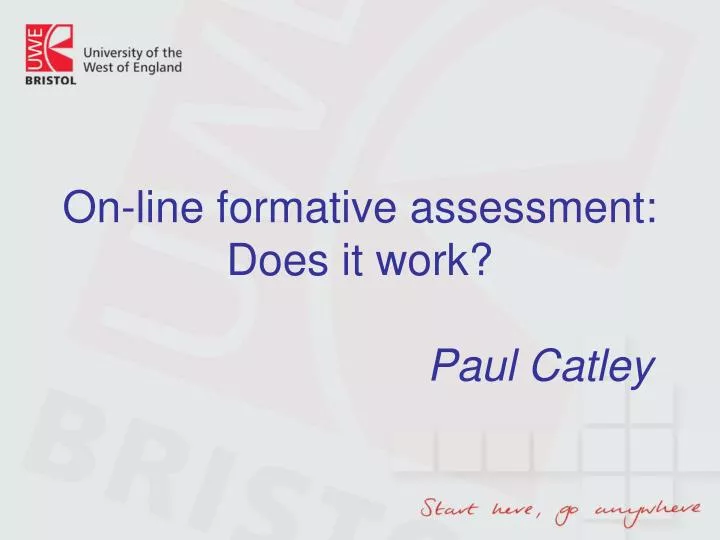 on line formative assessment does it work paul catley