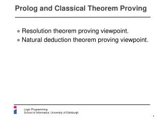 Prolog and Classical Theorem Proving