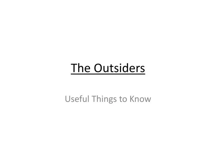 the outsiders