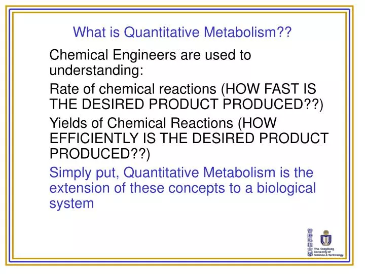 what is quantitative metabolism