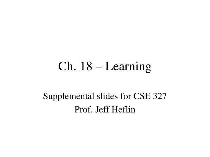 ch 18 learning