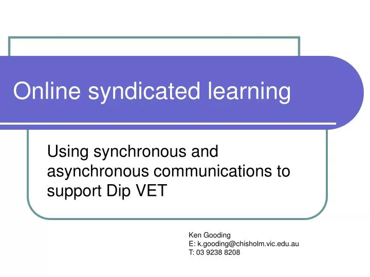 online syndicated learning