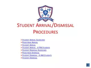 Student Arrival/Dismissal Procedures