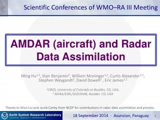 AMDAR (aircraft) and Radar Data Assimilation