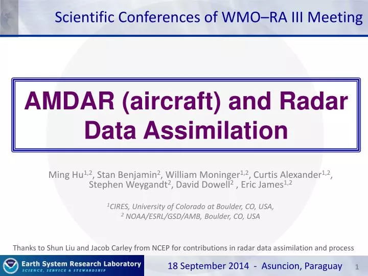 amdar aircraft and radar data assimilation