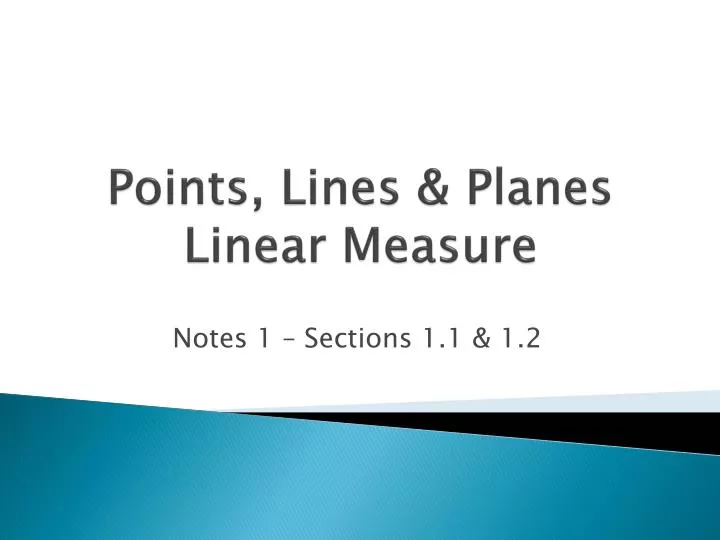 points lines planes linear measure