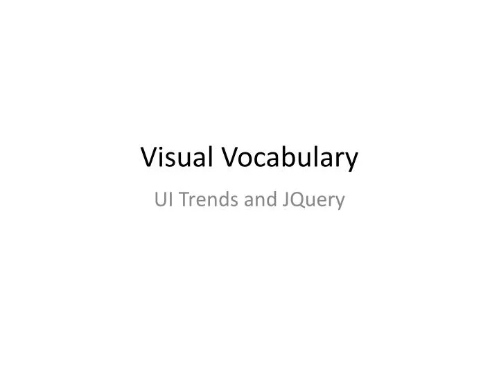 visual vocabulary