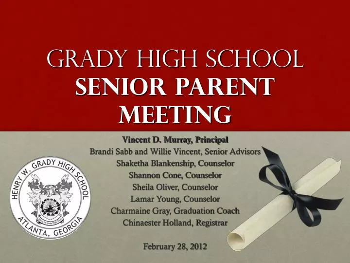 grady high school senior parent meeting