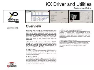 KX Driver and Utilities Reference Guide