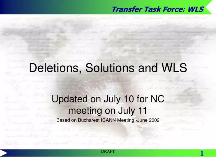 deletions solutions and wls