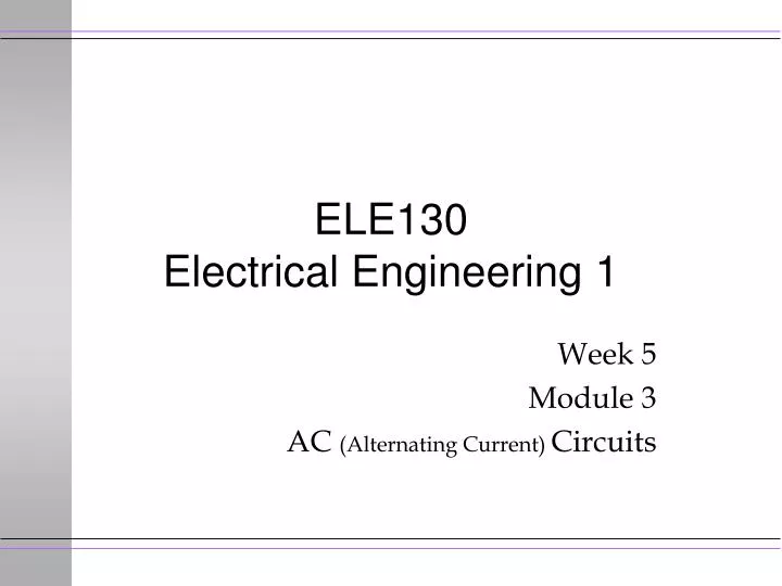 ele130 electrical engineering 1