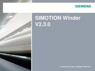 SIMOTION Winder V2.3.0