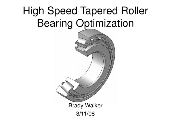 high speed tapered roller bearing optimization