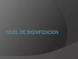 nivel de significacion