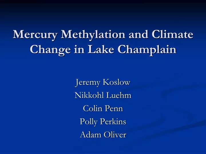 mercury methylation and climate change in lake champlain