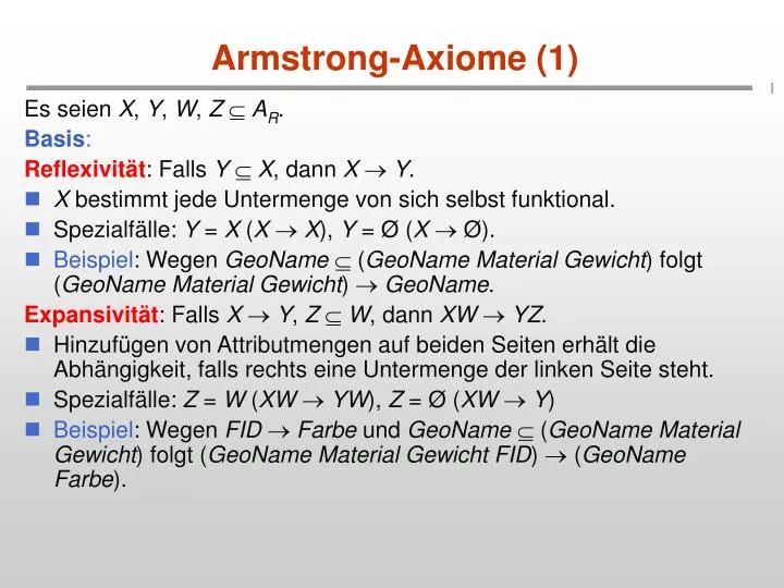 armstrong axiome 1