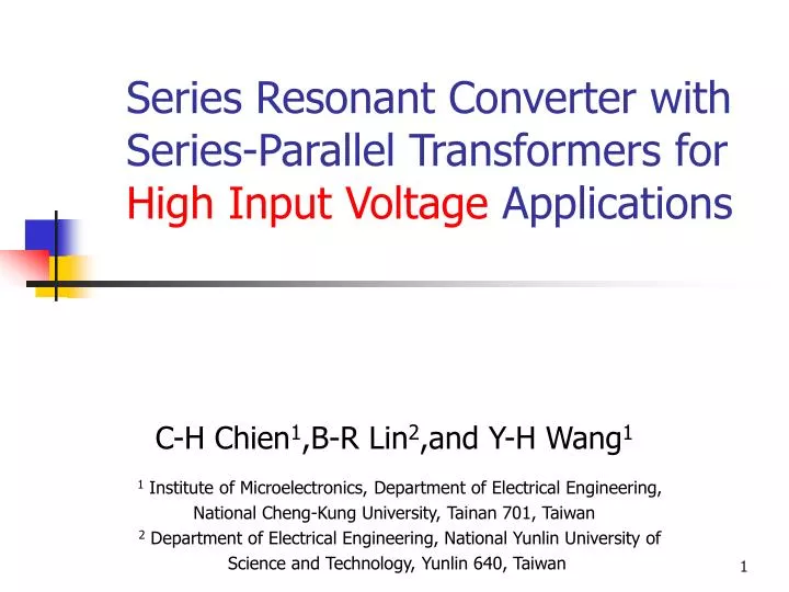 series resonant converter with series parallel transformers for high input voltage applications