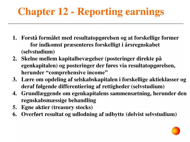 chapter 12 reporting earnings