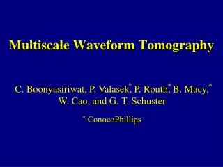 Multiscale Waveform Tomography