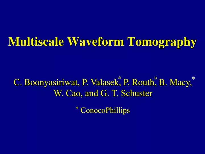 multiscale waveform tomography