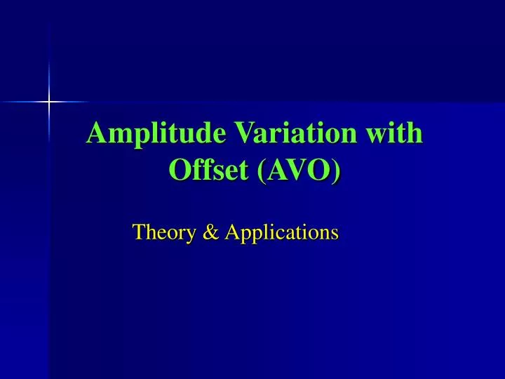 amplitude variation with offset avo