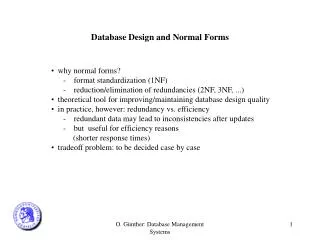 Database Design and Normal Forms