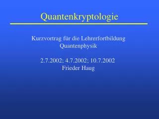 quantenkryptologie