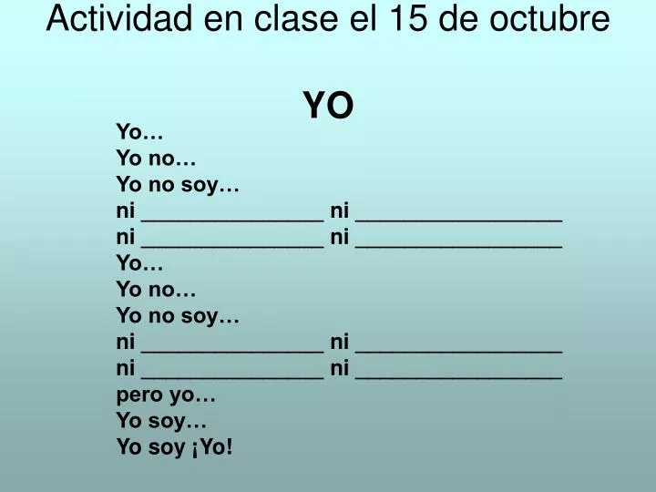 actividad en clase el 15 de octubre yo