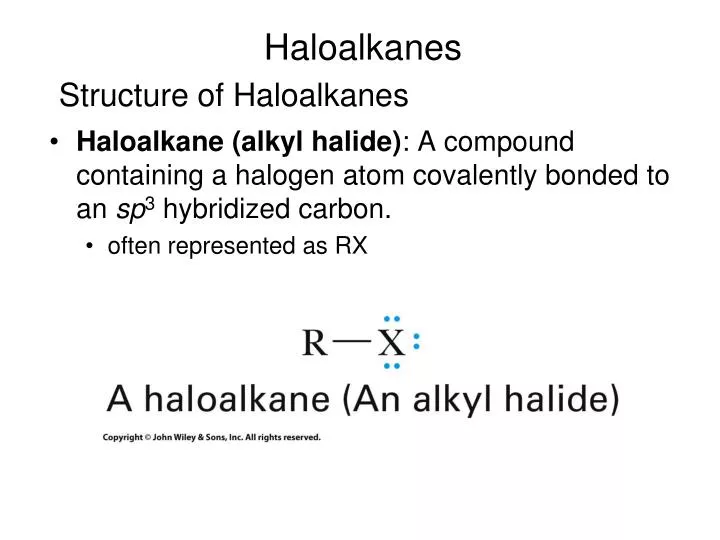 structure of haloalkanes