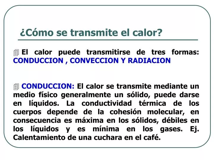 c mo se transmite el calor