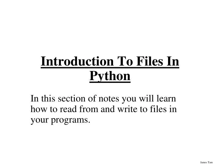 introduction to files in python