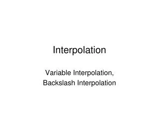 Interpolation