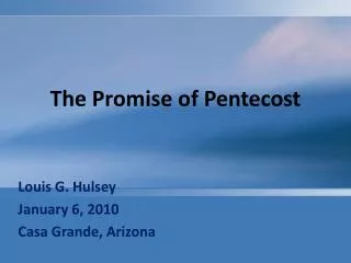 The Promise of Pentecost