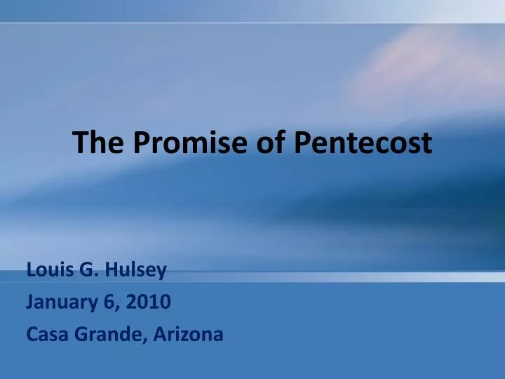 the promise of pentecost