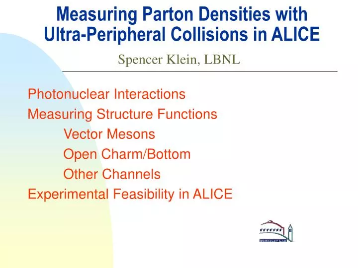 measuring parton densities with ultra peripheral collisions in alice