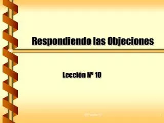 respondiendo las objeciones