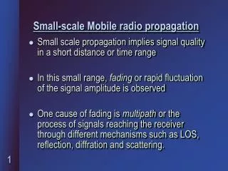 Small-scale Mobile radio propagation