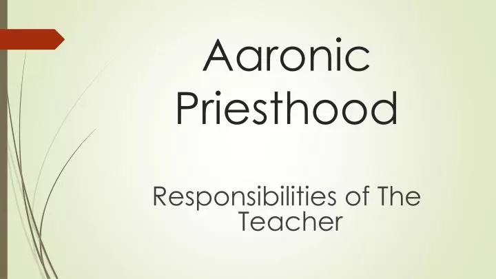 aaronic priesthood