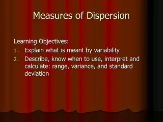 Measures of Dispersion