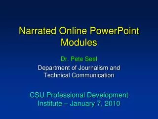 Narrated Online PowerPoint Modules