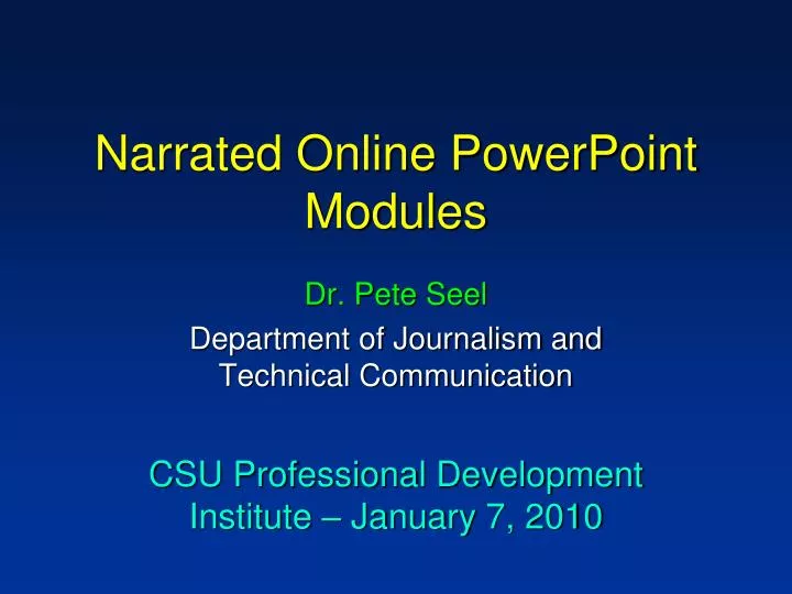 narrated online powerpoint modules