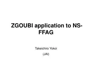 ZGOUBI application to NS-FFAG