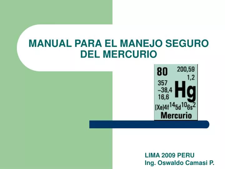 manual para el manejo seguro de l mercurio