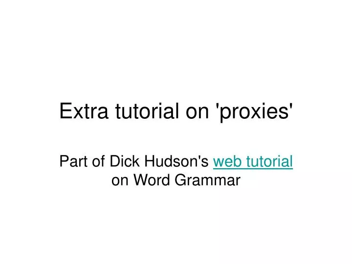extra tutorial on proxies
