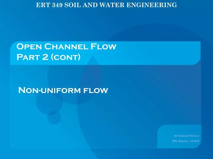 open channel flow part 2 cont