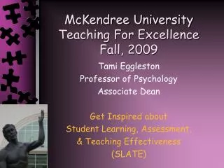 McKendree University Teaching For Excellence Fall, 2009