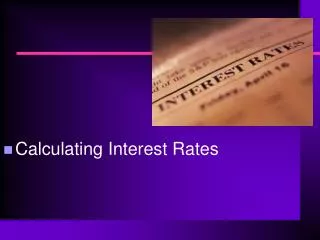 Calculating Interest Rates